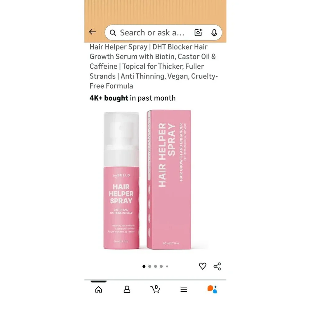 Try Bello Hair Helper Spray for Thinning Hair, Hair Helper Growth Spray 1.7oz